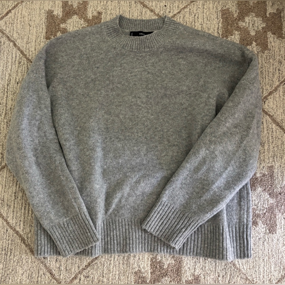 Mango Soft Gray Knit Sweater